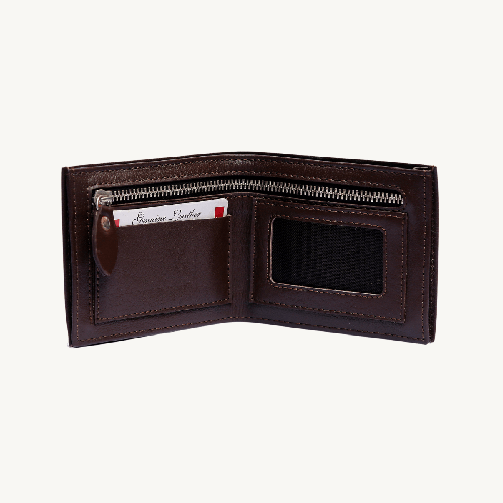 Brown Zipper Wallet Mens