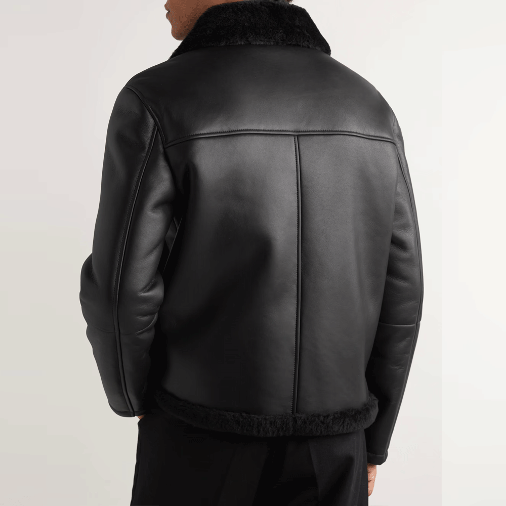 Shearling-Lined Leather Jacket