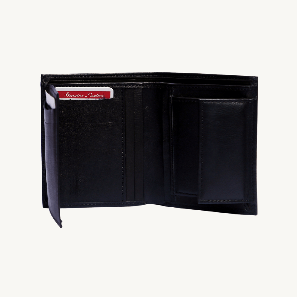 Leather Trifold Wallet Mens