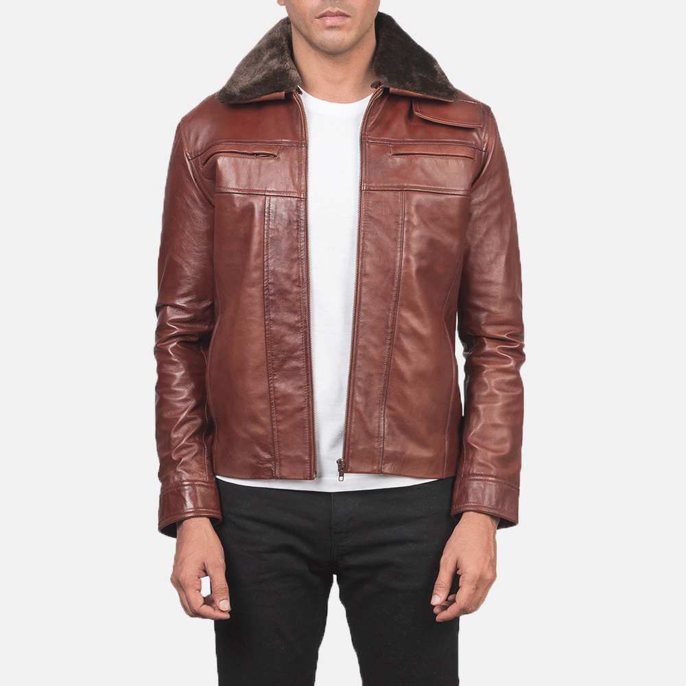 Evan Hart Fur Brown Leather Shearling Jacket